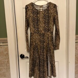 Socialite Snakeskin Print Dress w/ 16” Slit on Side Seam